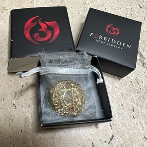 Forbidden Body Jewelry Set of 2 Surgical Steel Gold Colored Nipple Rings